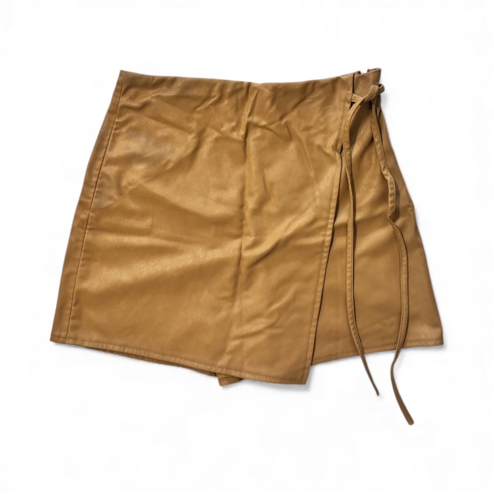 Zara Camel Faux Leather Skirt